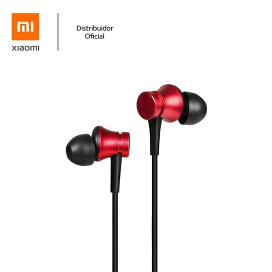 Fone de Ouvido Xiaomi com Fio Mi Earphones Basic - Vermelho Menor preço em Fone de Ouvido Xiaomi com Fio Mi Earphones Basic - Vermelho