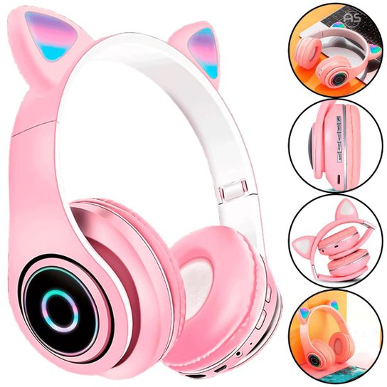 Fone Headphone Bluetooth Orelhas De Gato Luz Led Gatinho - Sortido Menor preço em Fone Headphone Bluetooth Orelhas De Gato Luz Led Gatinho - Sortido
