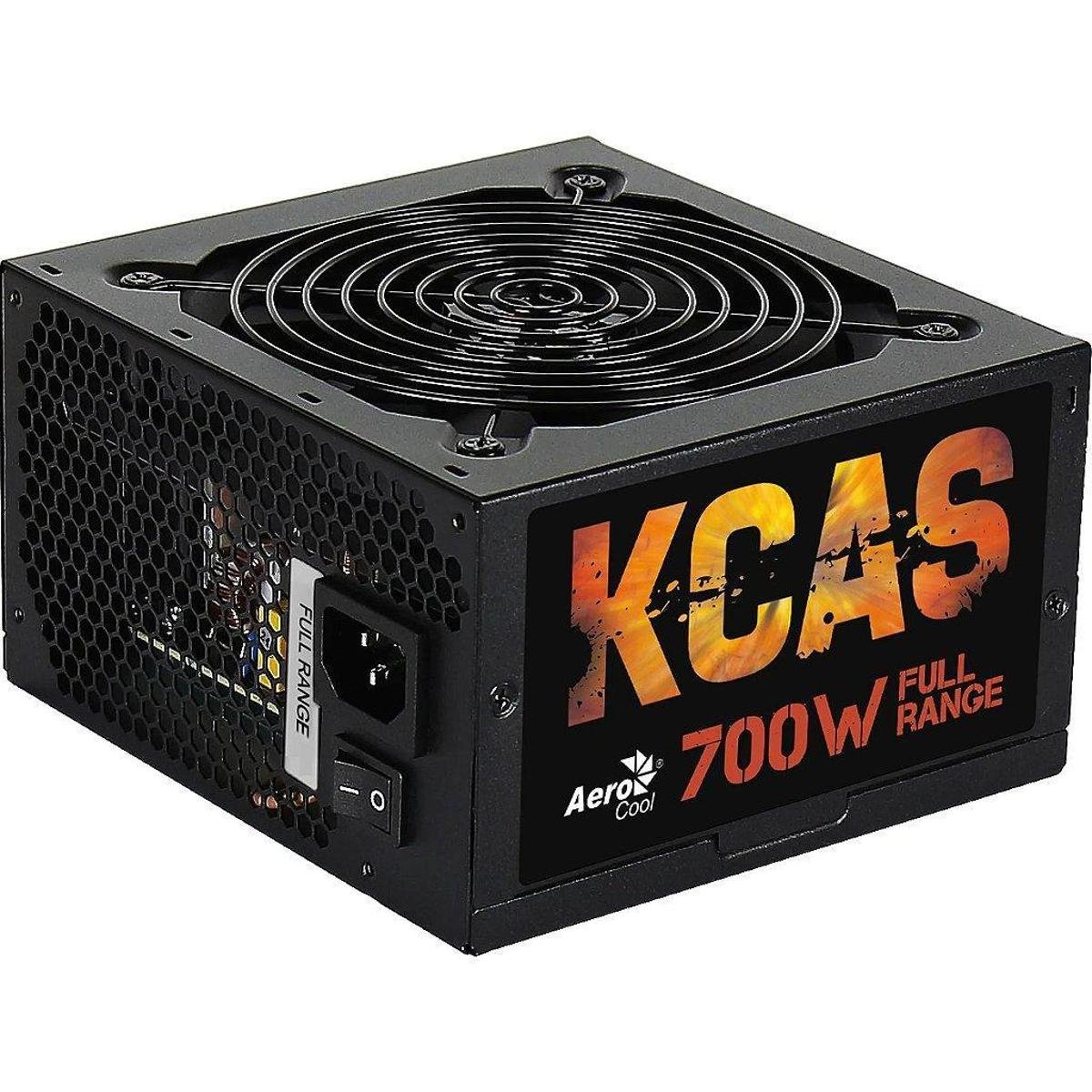 Fonte Gamer ATX Aerocool KCAS 700W 80 Plus Full Range APFC - Preto - Único - Unissex