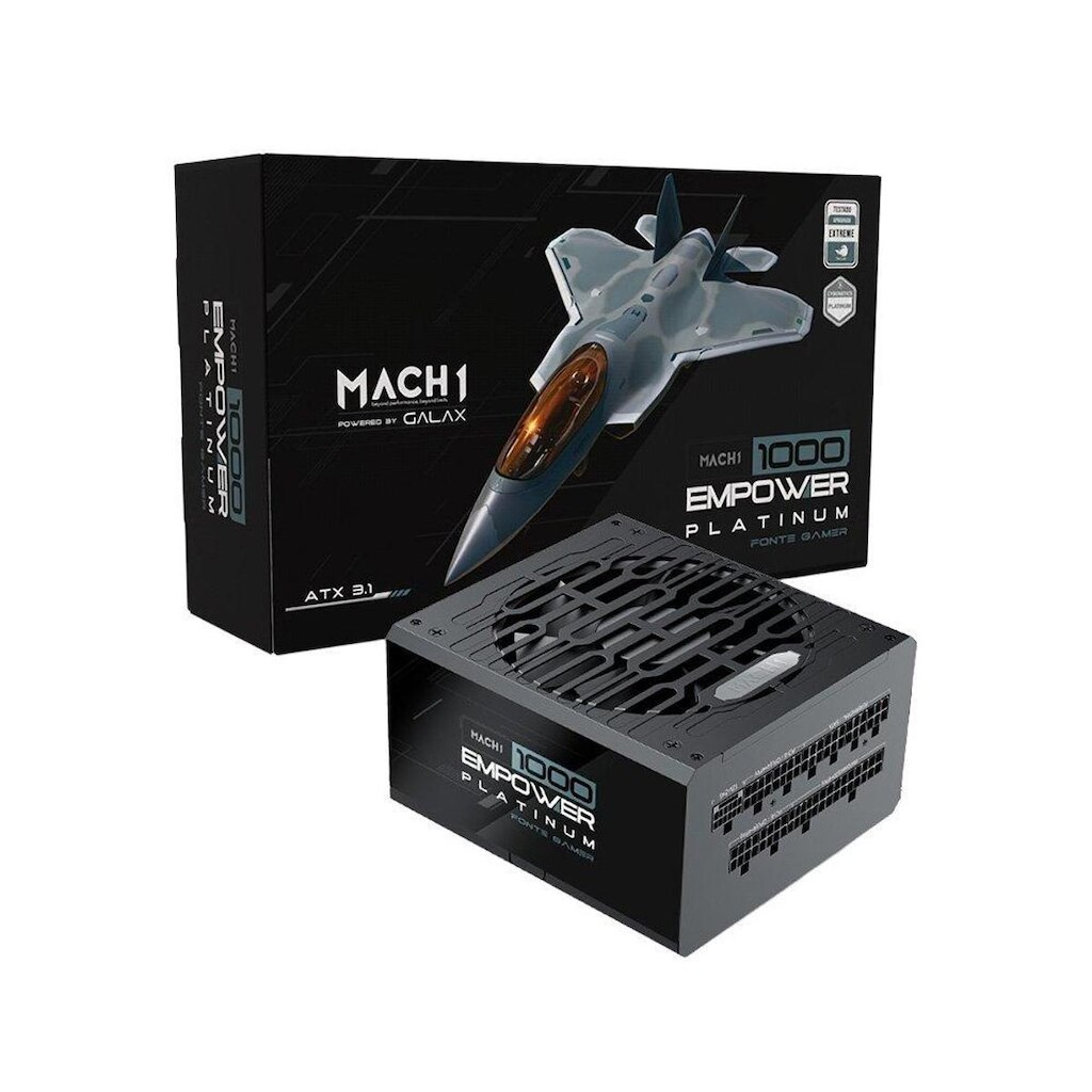 Fonte MACH1 EMPOWER, 1000W, 80 Plus Platinum, Modular, PFC Ativo-1000EMPOWER