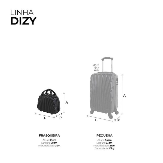 Frasqueira de viagem preta Dizy Swiss Move