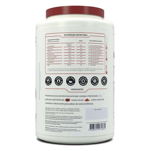 Fresh Whey 3w Isolado Hidro Chocolate Belga e Avela 900g Dux
