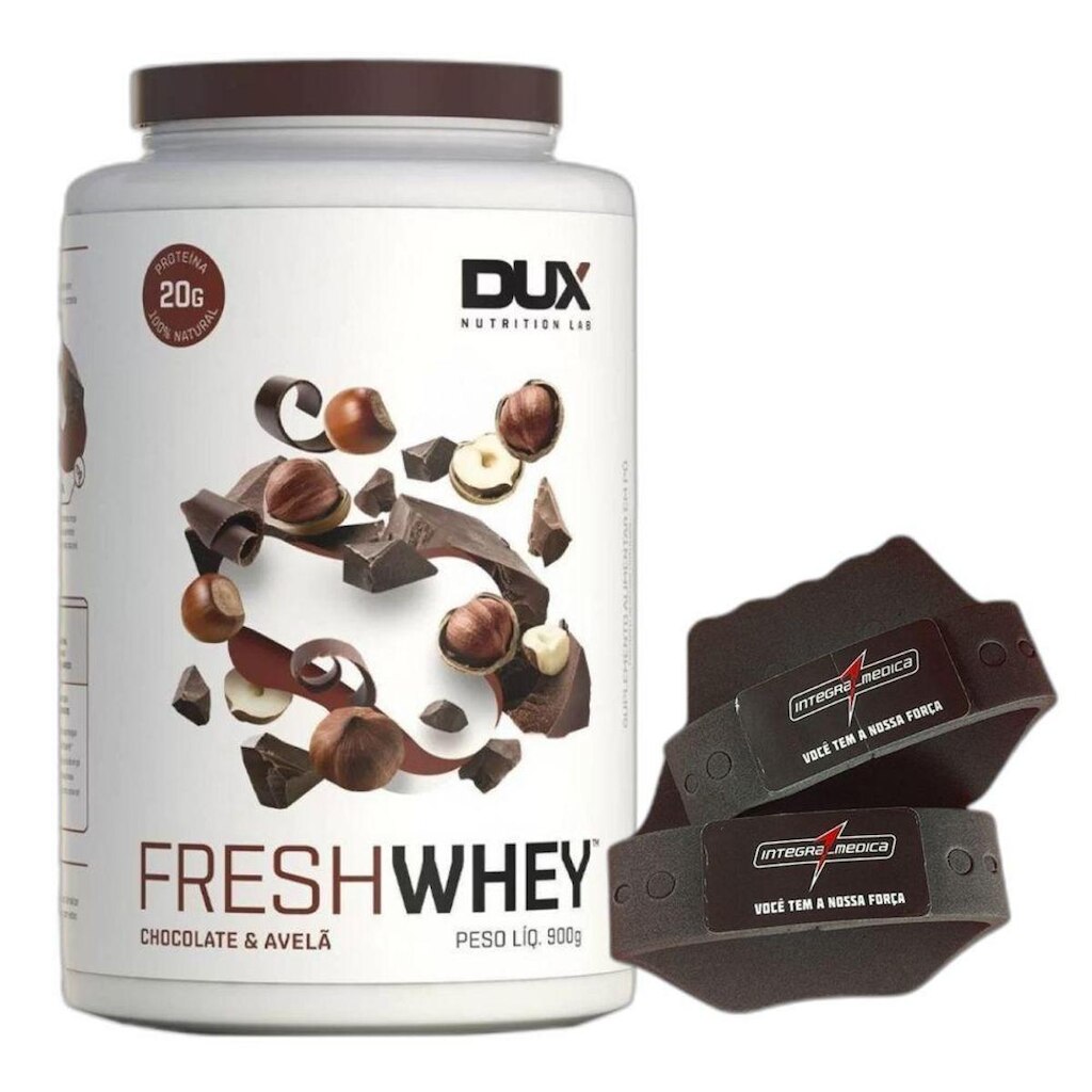 Fresh Whey Isolado Hidro 3W Chocolate 900g  + Luva  Dux