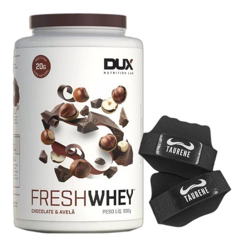 Fresh Whey Isolado Hidro 3w Chocolate 900g  + Luva Taurene Dux