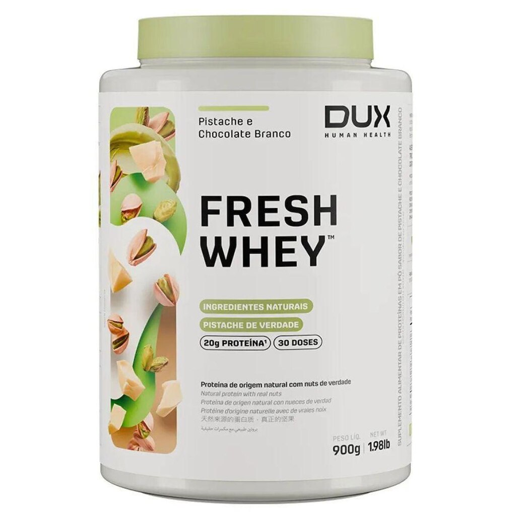 Fresh Whey Isolado Hidro 900g Pistache Chocolate Branco Dux