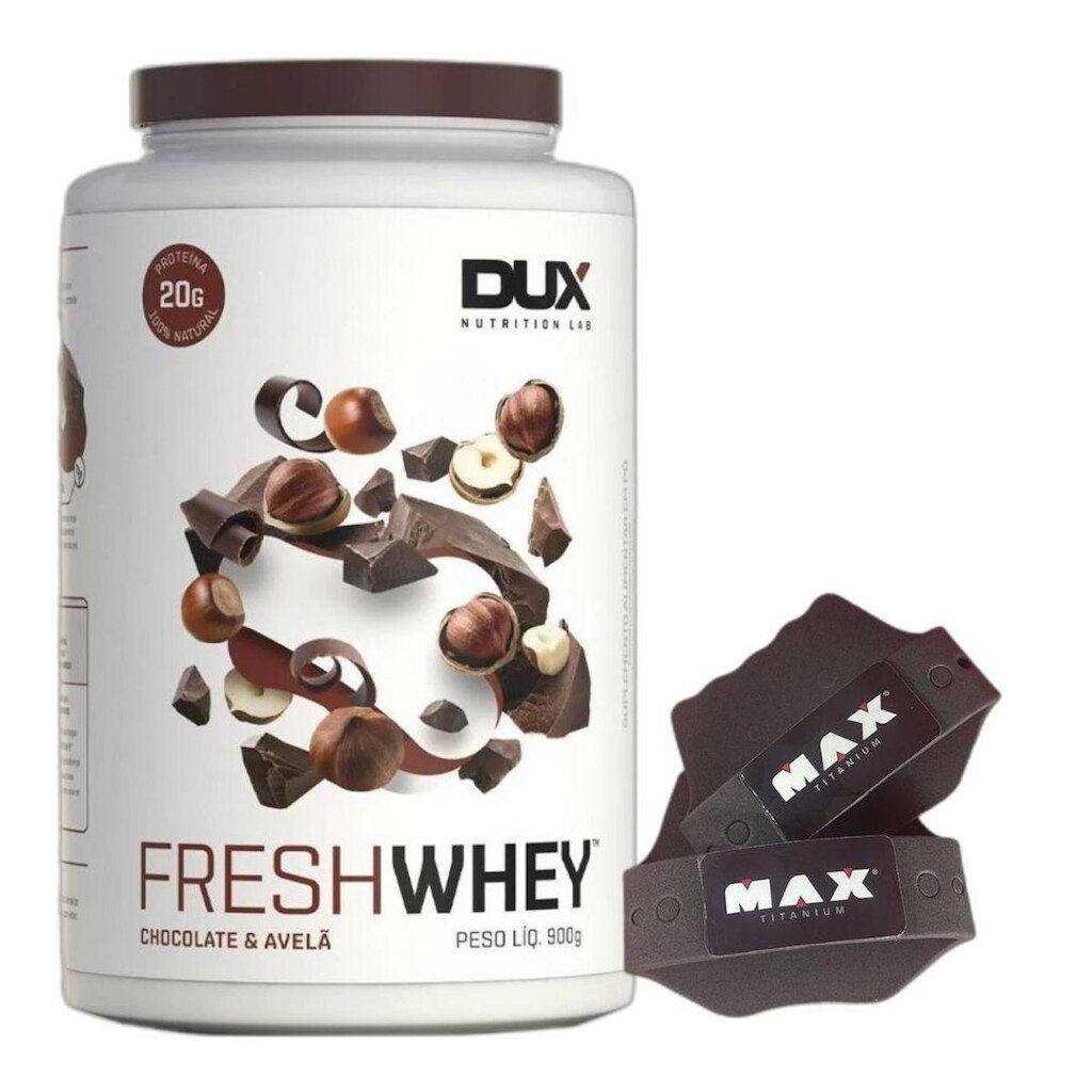 Fresh Whey Isolado Hidro Chocolate 900g + Luva Max Dux