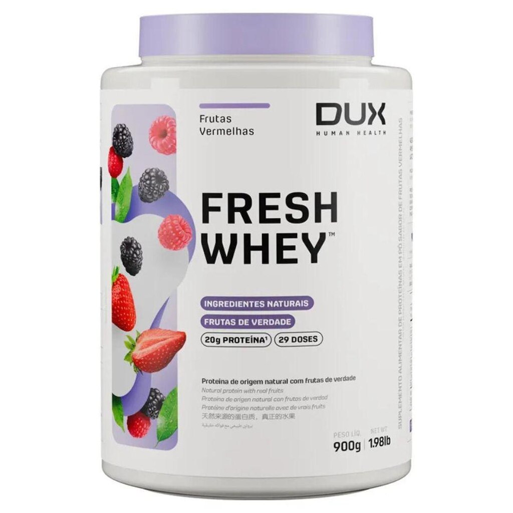 Fresh Whey Isolado Hidrolisado 900g Frutas Vermelhas Dux