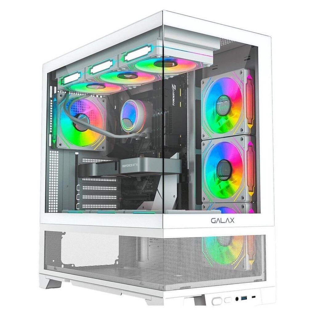 Gabinete Galax Centaurus White, Mid Tower, ATX, Frontal de Vidro, Sem FANs, - GLX-CENTAURUSW-2066