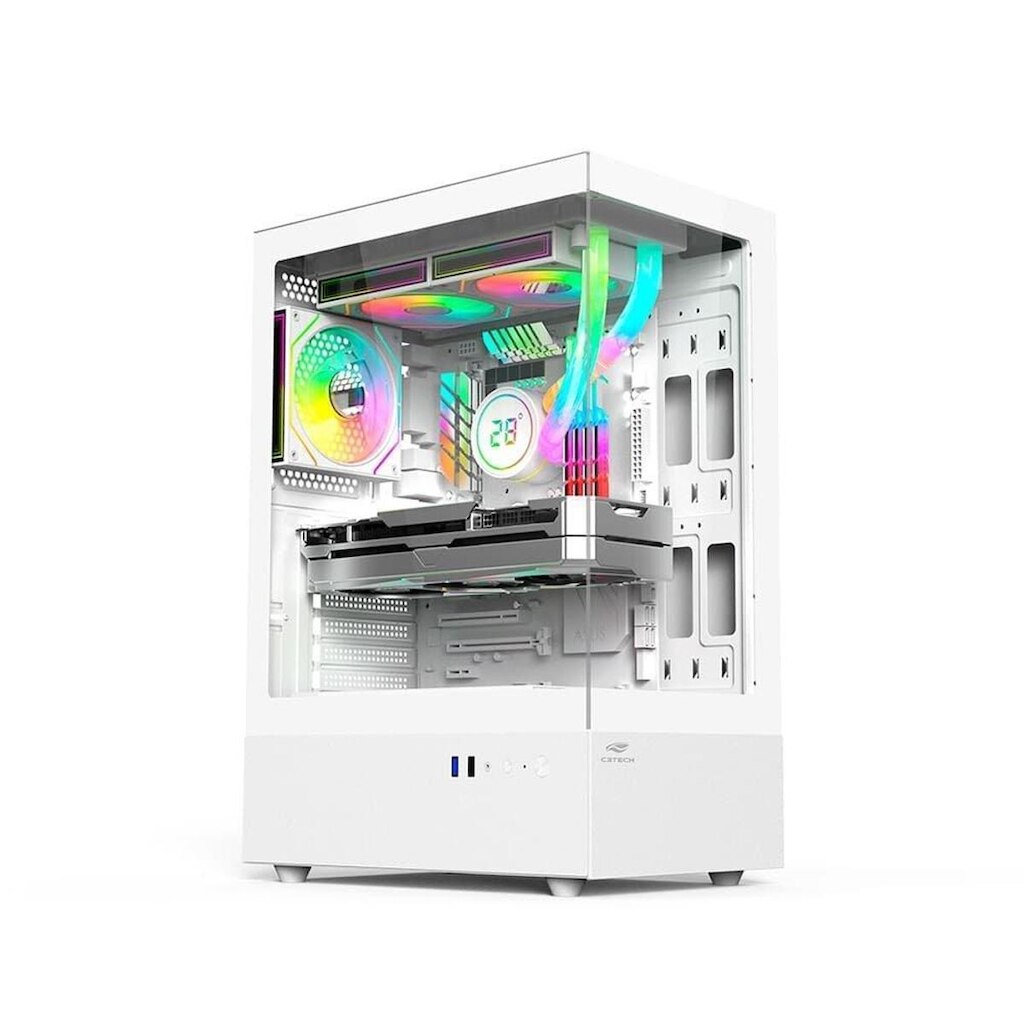 Gabinete Gamer C3Tech Aquarius, Mid Tower - MT-G860WH