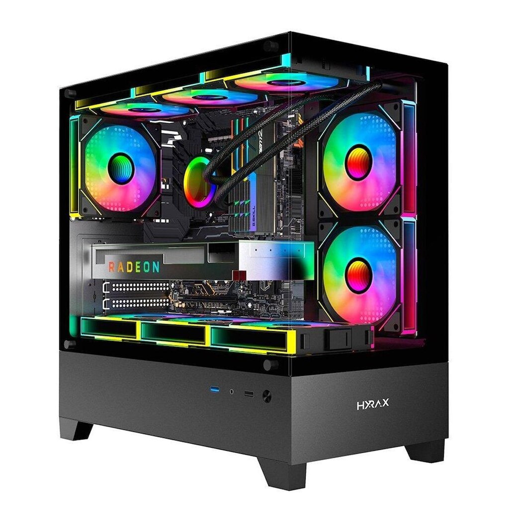 Gabinete Gamer Hyrax Tower HGB330, Mini Tower, M-atx, Frontal E