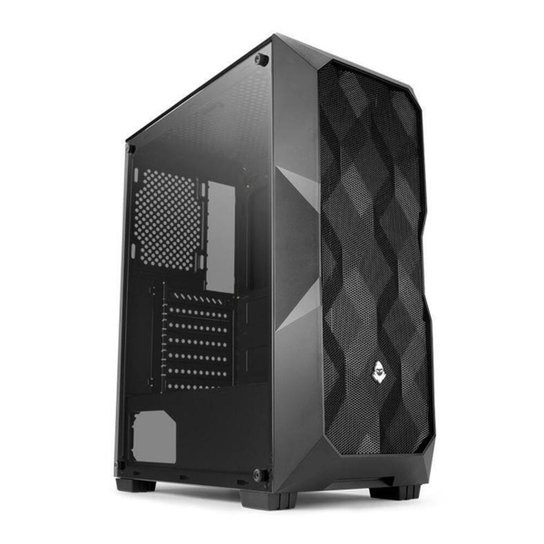 Gabinete Gamer Mancer Typhoon Lateral De Vidro Preto, MCR-TPN-BL01 - Preto