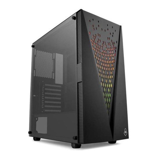 Gabinete Gamer Mancer Warlock RGB Lateral de Vidro Preto, MCR-WLK01-RGB - Preto Menor preço em Gabinete Gamer Mancer Warlock RGB Lateral de Vidro Preto, MCR-WLK01-RGB - Preto