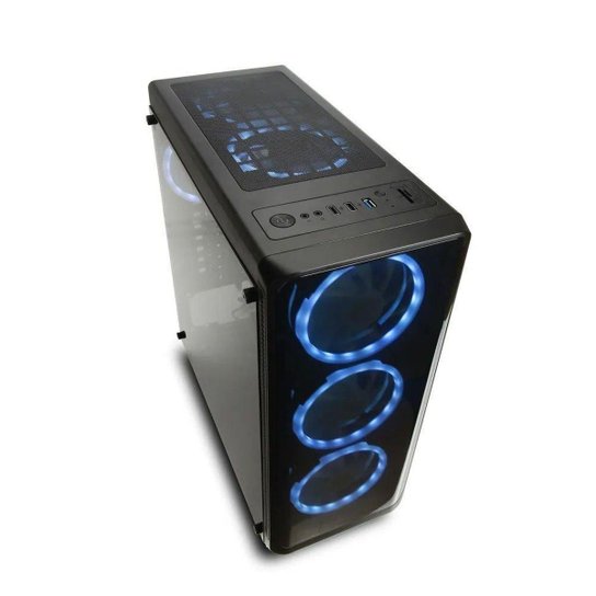 Gabinete Gamer Modoc Painel Lateral Temperado Warrior - Preto Menor preço em Gabinete Gamer Modoc Painel Lateral Temperado Warrior - Preto