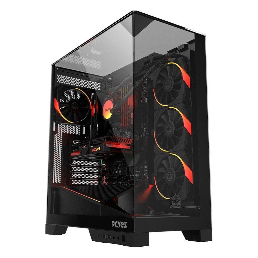 Gabinete Gamer PCYES Forcefield Dome, Mid Tower, RGB, Lateral em Vidro, Vulcan - Gffdbv