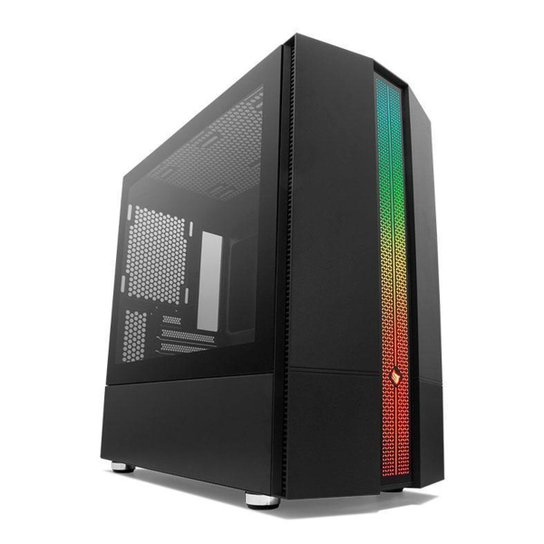 Gabinete Gamer Pichau Carrier II Lateral Vidro Temp RGB - Preto
