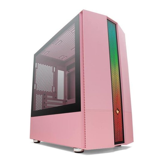 Gabinete Gamer Pichau Carrier II Lateral Vidro Temp RGB - Rosa