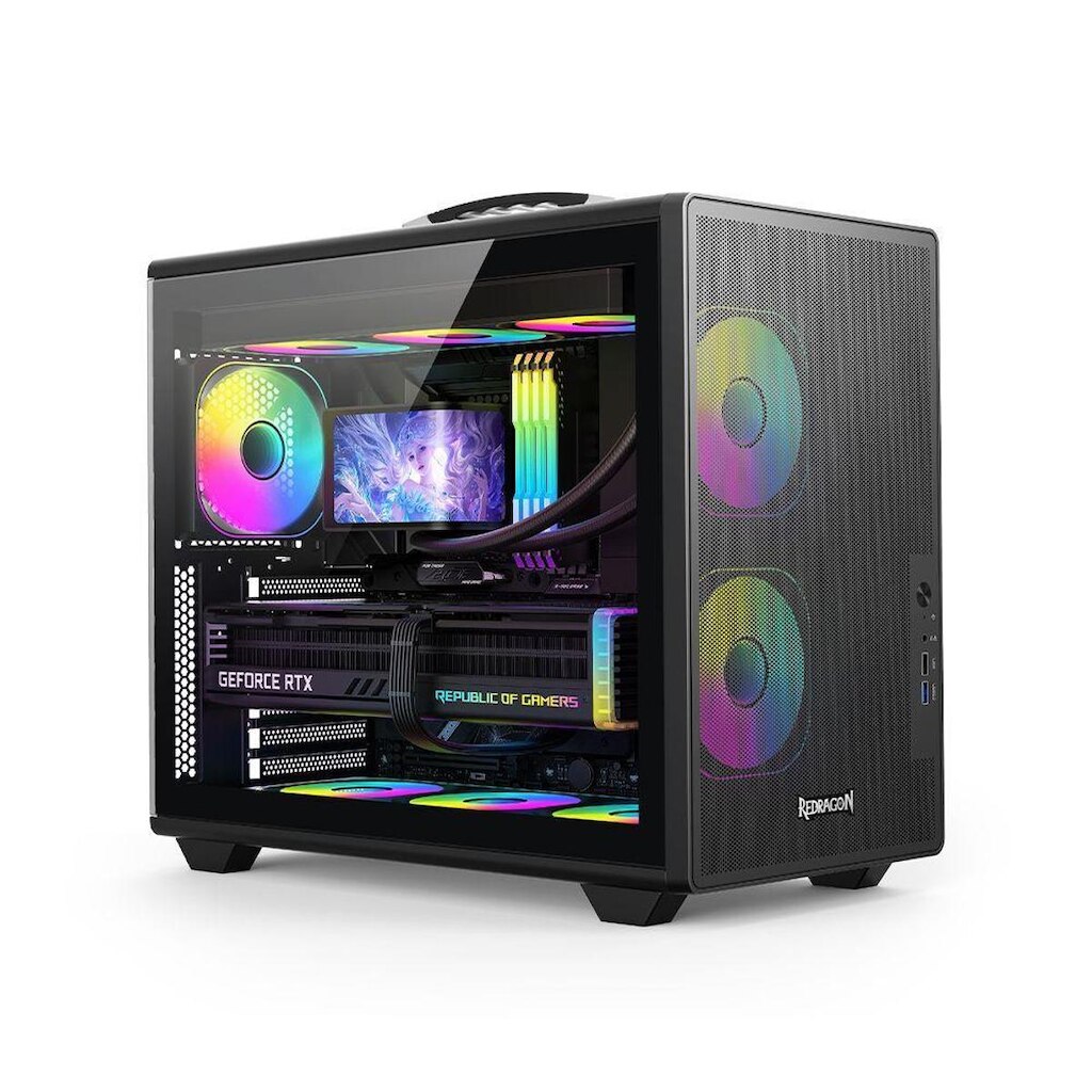 Gabinete Gamer Redragon Magic Box ATX CA616B Preto