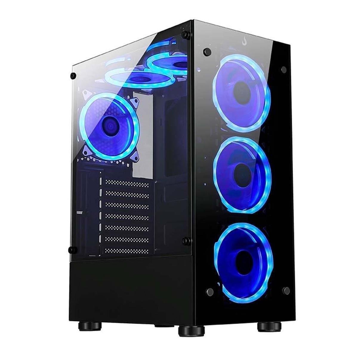 Gabinete Gamer Rise Mode Glass 06X Mid Tower ATX Lateral Vidro Fumê Frontal Vidro RM-CA-06X-FB Menor preço em Gabinete Gamer Rise Mode Glass 06X Mid Tower ATX Lateral Vidro Fumê Frontal Vidro RM-CA-06X-FB