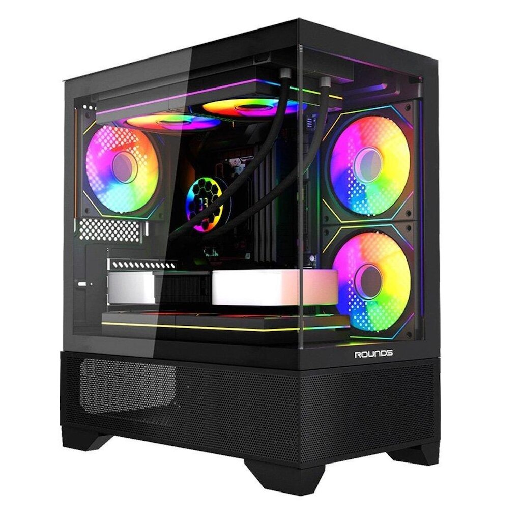 Gabinete Gamer Round5 Draven, Mini Tower, M-ATX, Frontal e , - R5-DRAVEN-B-2181
