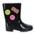 Galocha Camin Patches Menina - Preto