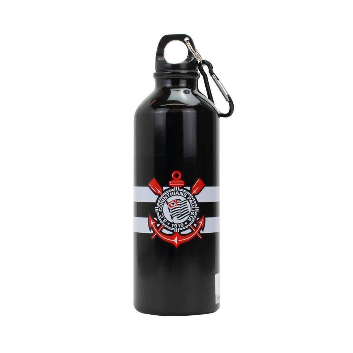 Garrafa Alumínio Com Prendedor 500ml - Corinthians Menor preço em Garrafa Alumínio Com Prendedor 500ml - Corinthians