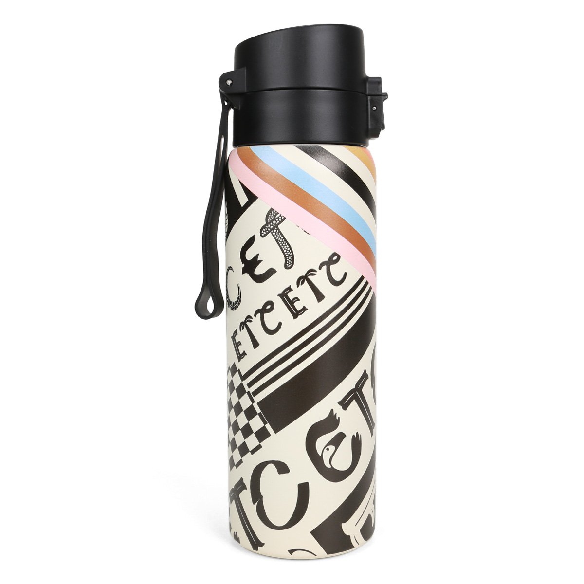 Garrafa Farm Tipográfico 650ML Preto+Branco