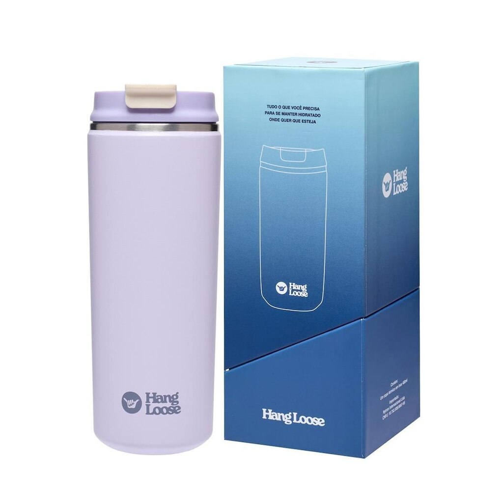 Garrafa Hang Loose Térmica Lilás Inox 480ML