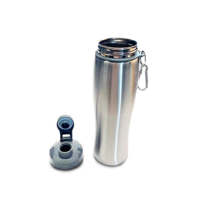 Garrafa Squeeze 750ml Aço Inox C/ Bico E Mosquetão