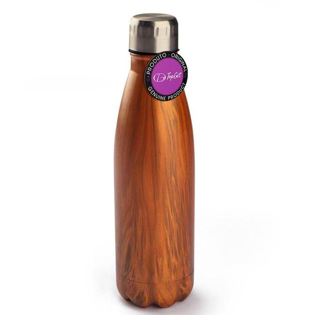 Garrafa Squeeze Aço Inoxidável Classic Wood 750 ml TopGet