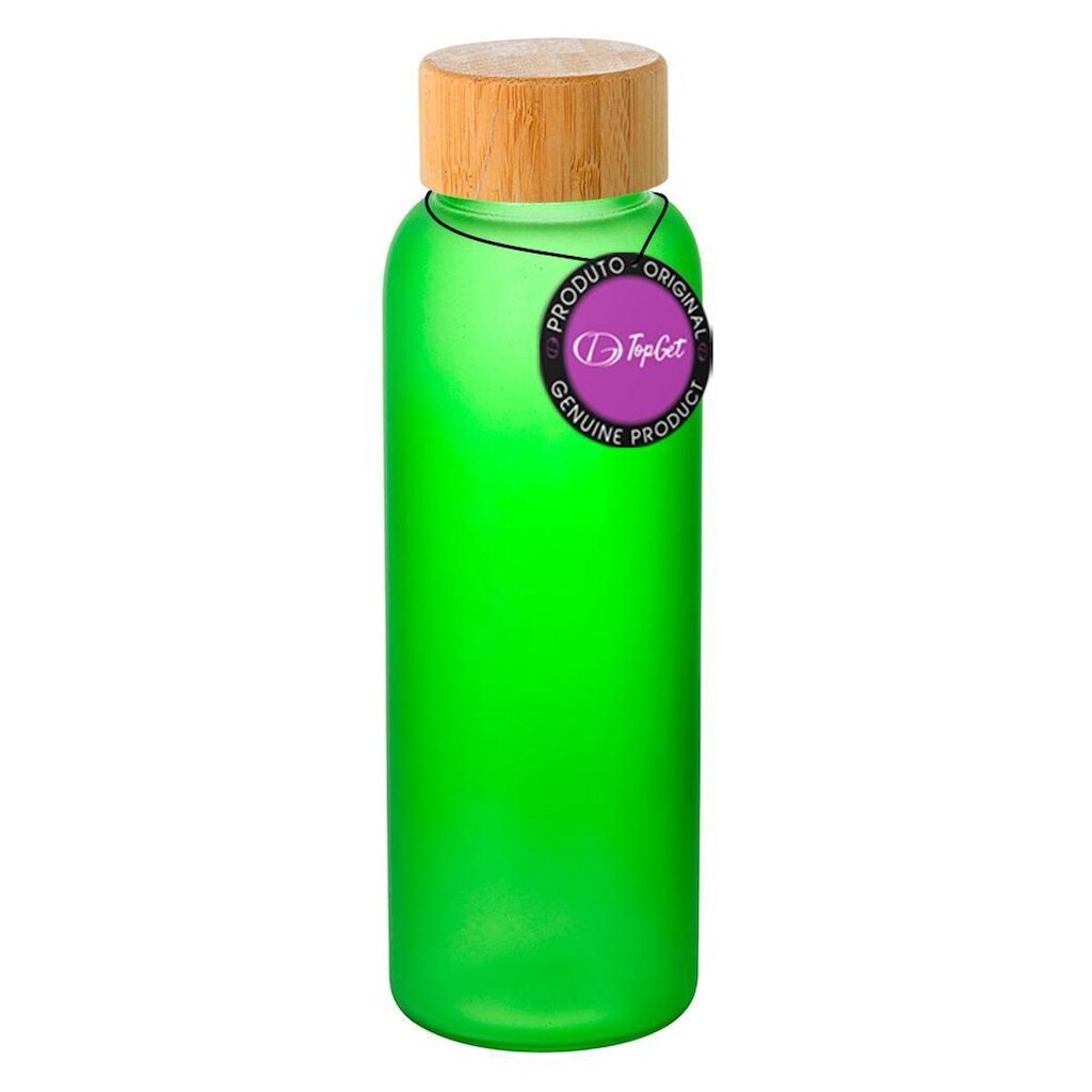 Garrafa Squeeze em Vidro 500 ml Tampa em Bambu Lucid TopGet