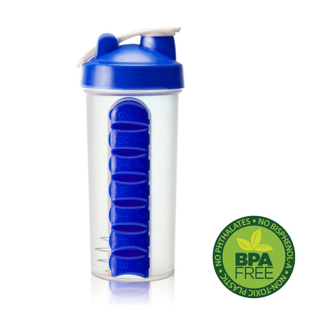 Garrafa Squeeze Gold Sports Pro Mixer e Porta Comprimido 750ml