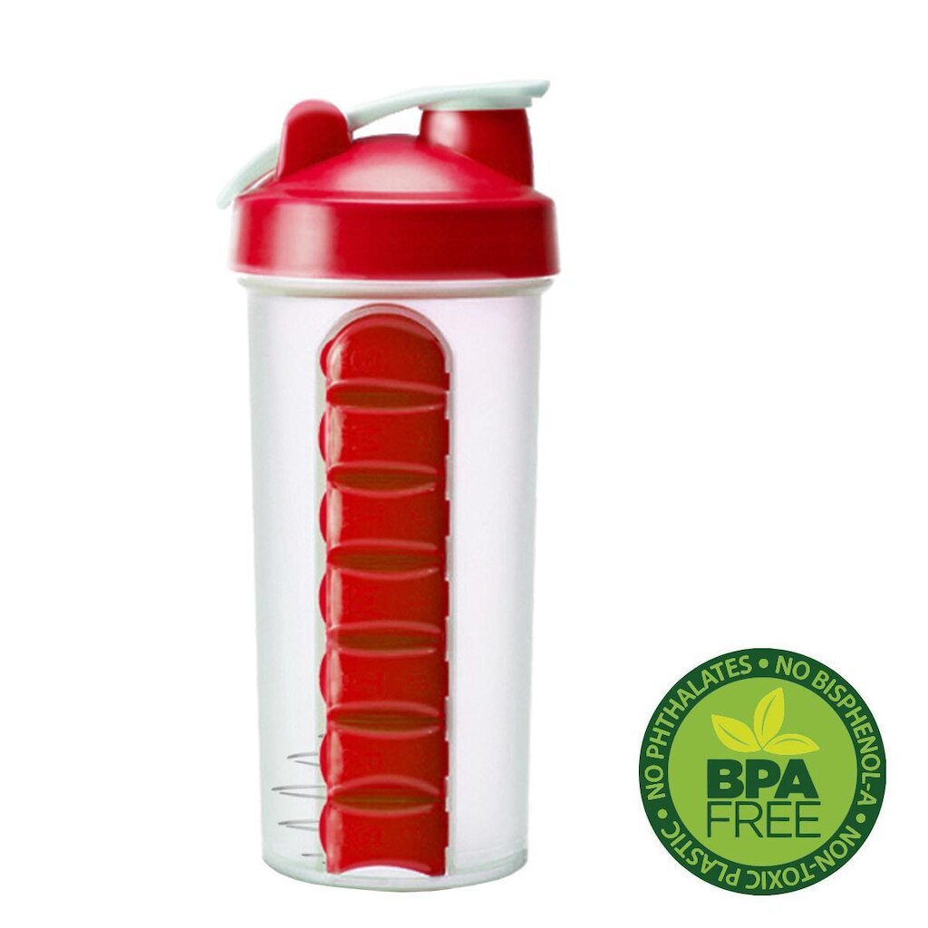 Garrafa Squeeze Gold Sports Pro Mixer e Porta Comprimido 750ml