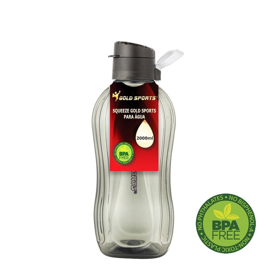 Garrafa Squeeze Gold Sports Resistente - BPA FREE 2000ml