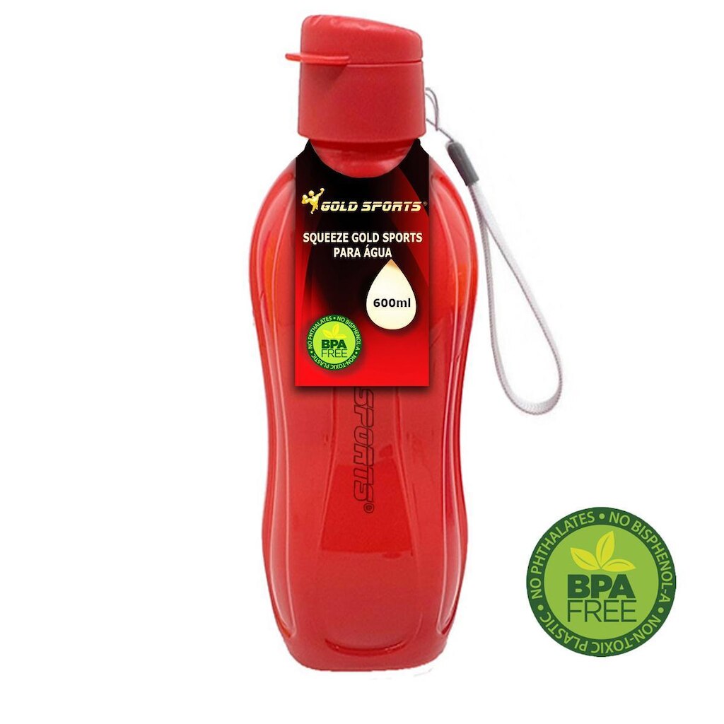 Garrafa Squeeze Gold Sports Resistente - BPA FREE 600ml