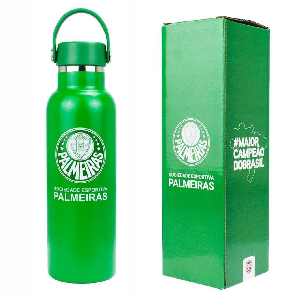 Garrafa Térmica Alça Rosqueável 500ml - Palmeiras