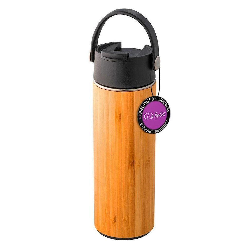 Garrafa Térmica em Bambu e Aço Inoxidável 440 ml Heat TopGet