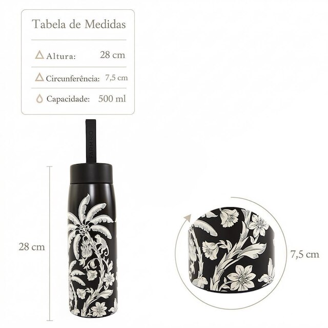Garrafa Térmica Farm Que Sede Guanacaste 500ml Original Aço