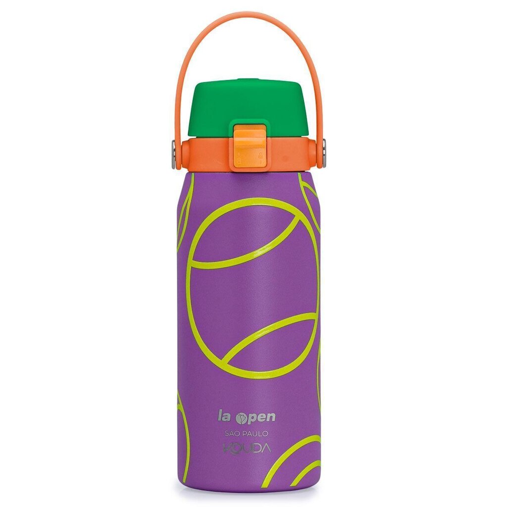 Garrafa Térmica Kouda Vega La Open 500ml Roxa Verde e Laranja