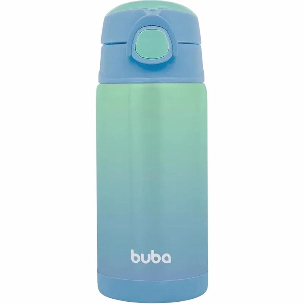 Garrafa Térmica Parede Dupla Com Canudo Degrade Azul - Buba