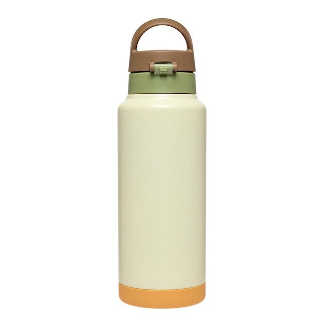 Garrafa Térmica Volcom Amarela 1L Inox Reforçada Alça
