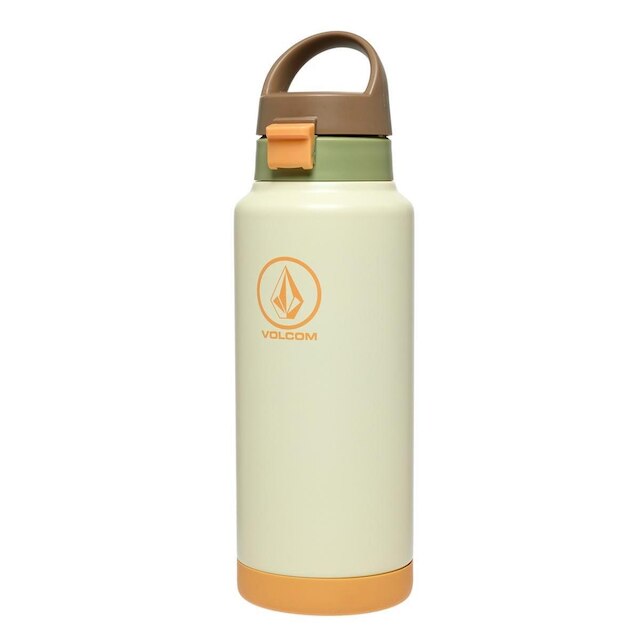 Garrafa Térmica Volcom Amarela 1L Inox Reforçada Alça