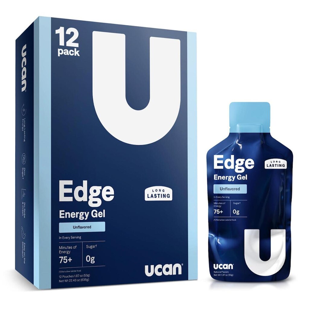 Gel energético UCAN Edge sem sabor 60 mL (12 pacotes)