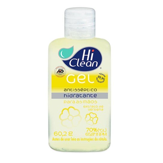 Gel Higienizador Antisséptico Hi Clean Verbena 60,2g / 70ml - Incolor