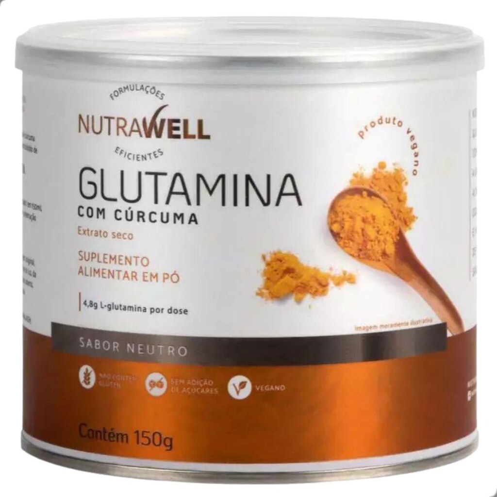 Glutamina Com Curcumin Vegano 150g Nutrawell