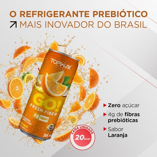 Go fresh fiber refrigerante prebiótico laranja lata 269ml