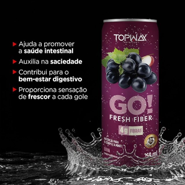 Go fresh fiber refrigerante prebiótico sabor uva lata 269ml