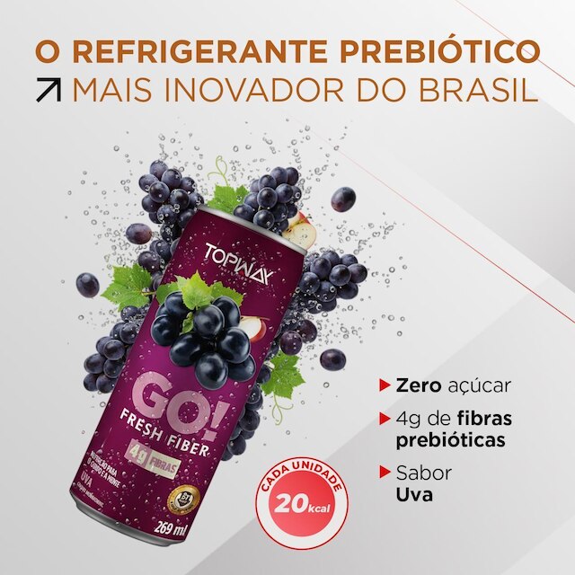Go fresh fiber refrigerante prebiótico sabor uva lata 269ml
