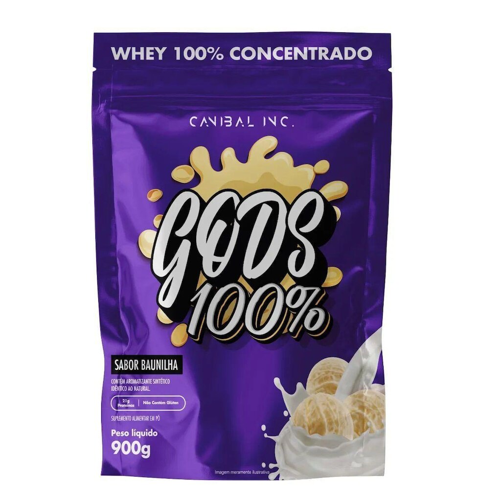 Gods Whey 100% - 900g Refil Baunilha - Canibal