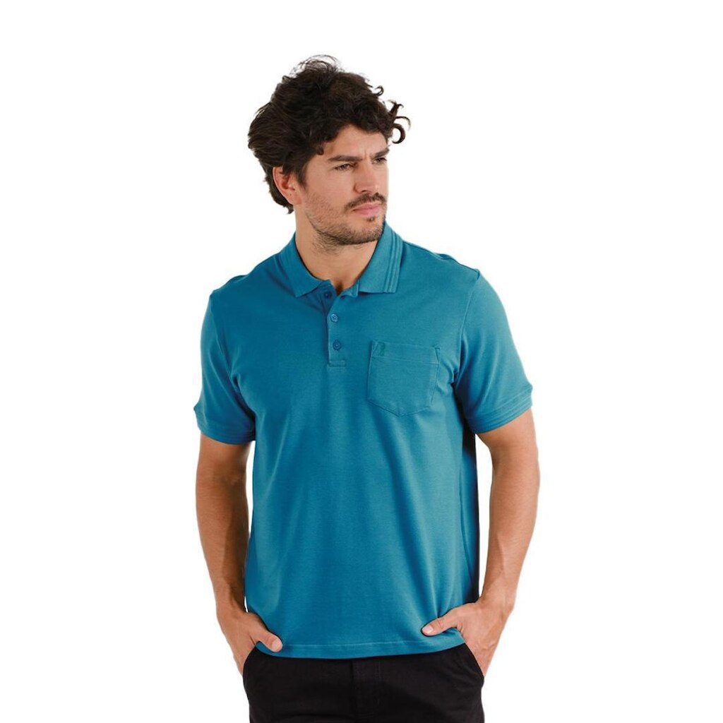 Gola Polo Masc C/ Bolso Algodão Com Elastano Sibra CP0002CB