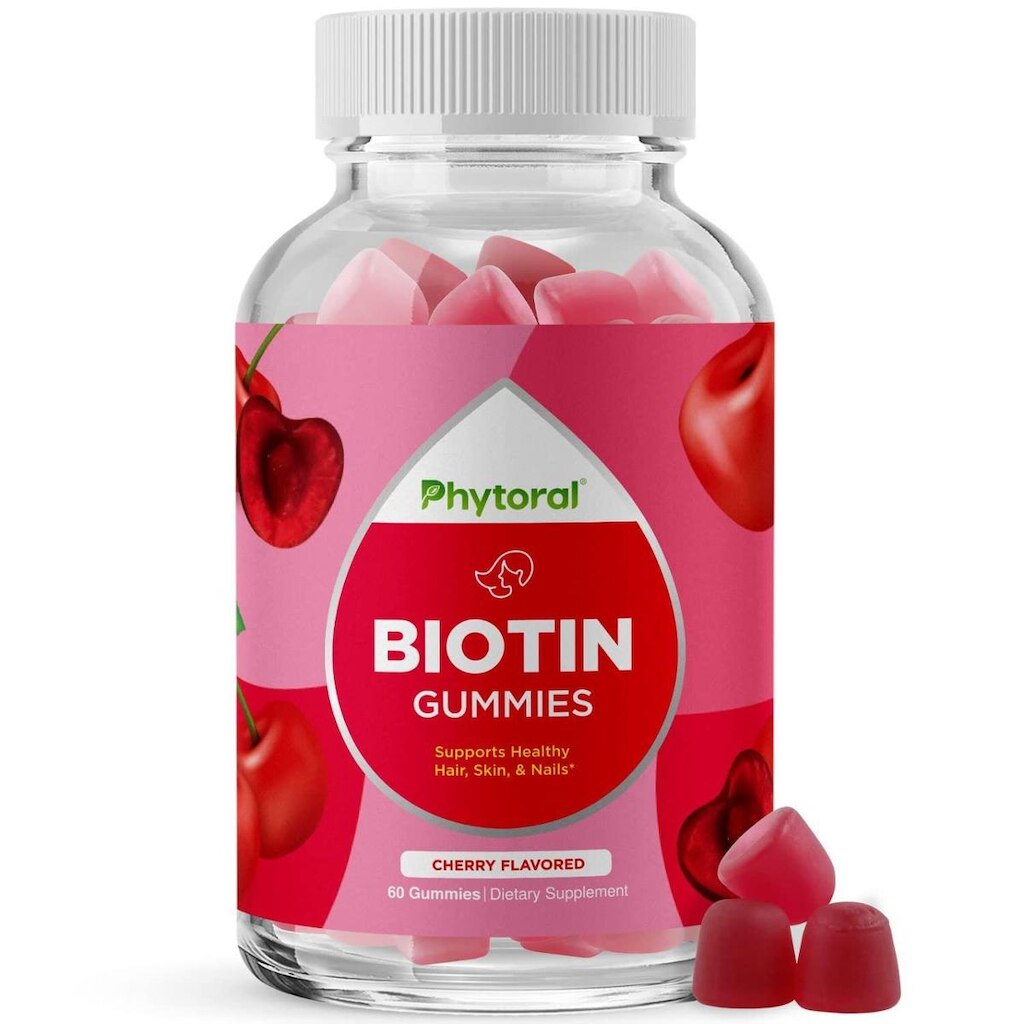 Gomas de biotina Phytoral para crescimento de cabelos e unhas 5000mcg